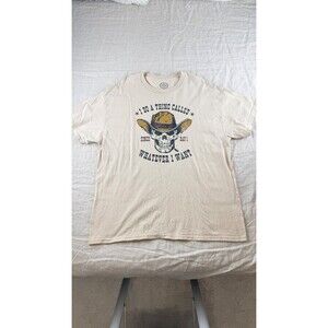 DOM Whatever I Want Cowboy Skull Graphic T-Shirt Western Sand XL